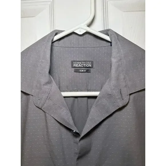 Kenneth Cole Reaction men’s slim fit dress shirt size medium 15 1/2 32/33 - Picture 2 of 3